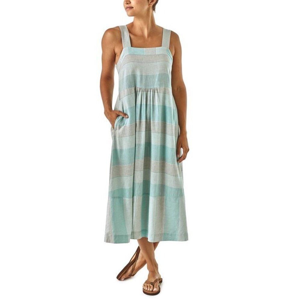 Patagonia Striped Hemp Tencel Lyocell Midi Dress (NWT)